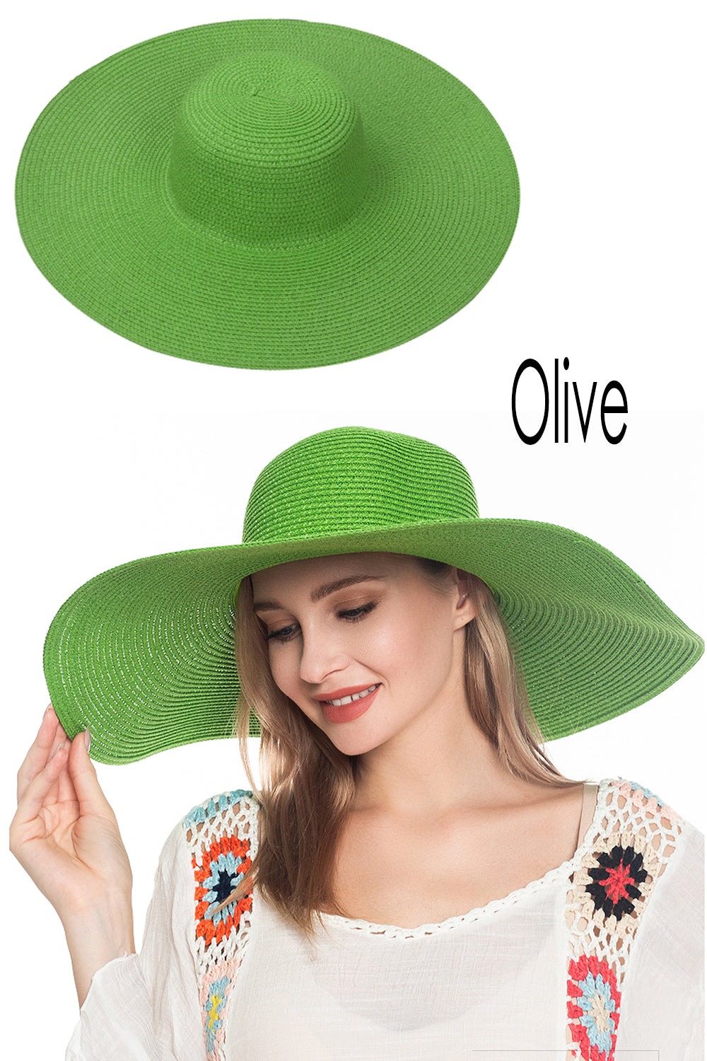 Women's Wide Brim Straw Sun Hat